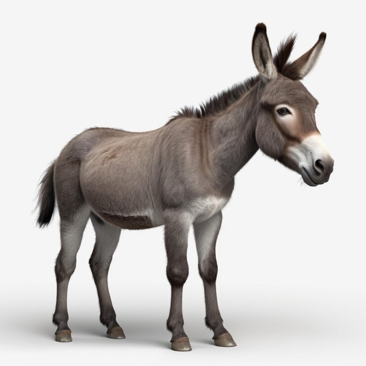 PSD un burro se muestra con un fondo blanco