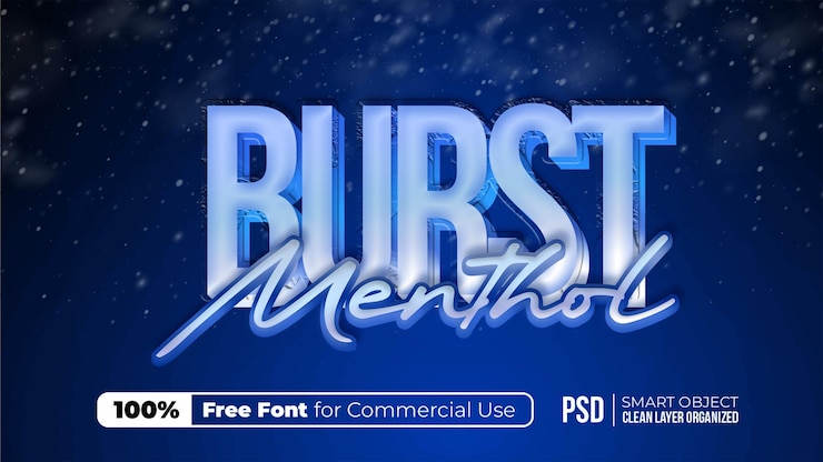 PSD burst menthol text effect