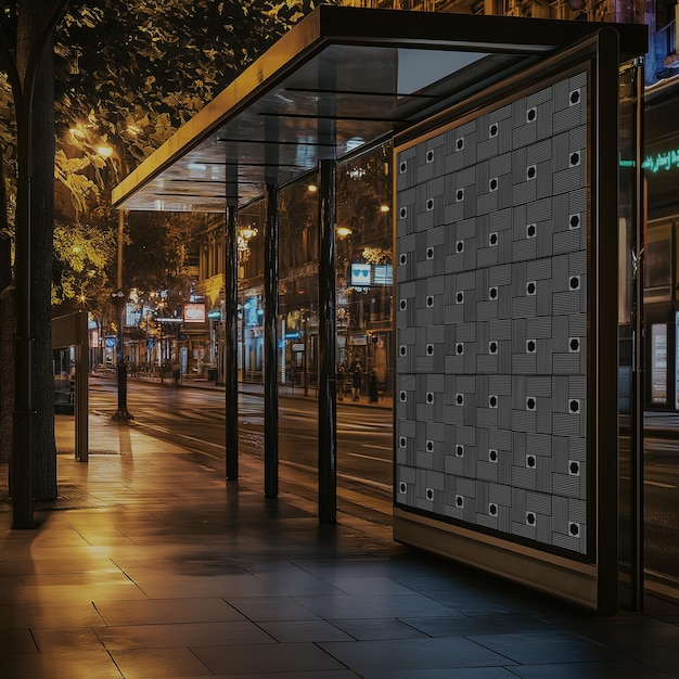 Bus-Haltestellen-Werbung in der Nacht
