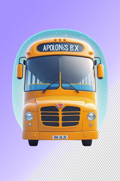 El bus de ilustración psd 3d aislado en un fondo transparente