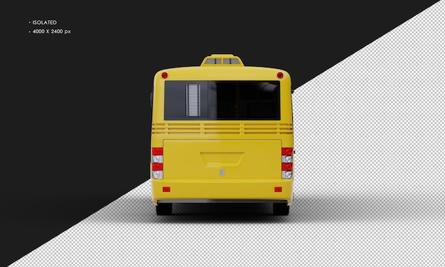 PSD bus jaune réaliste isolé de la vue arrière
