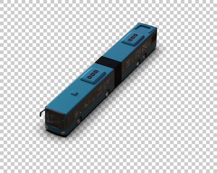 PSD bus realistico isolato sullo sfondo illustrazione di rendering 3d