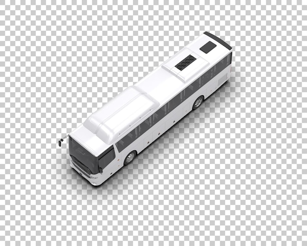 Bus realistico isolato sullo sfondo illustrazione di rendering 3D