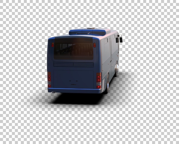 Bus Realistis terisolasi pada ilustrasi render 3D latar belakang