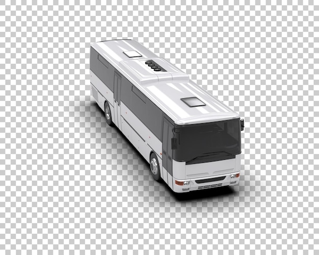 Bus Realistis terisolasi pada ilustrasi render 3D latar belakang