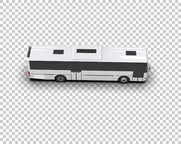 Bus Realistis terisolasi pada ilustrasi render 3D latar belakang