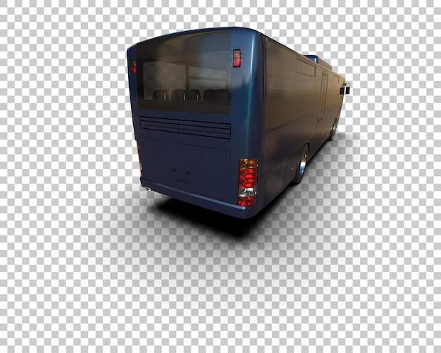 Bus Realistis terisolasi pada ilustrasi render 3D latar belakang