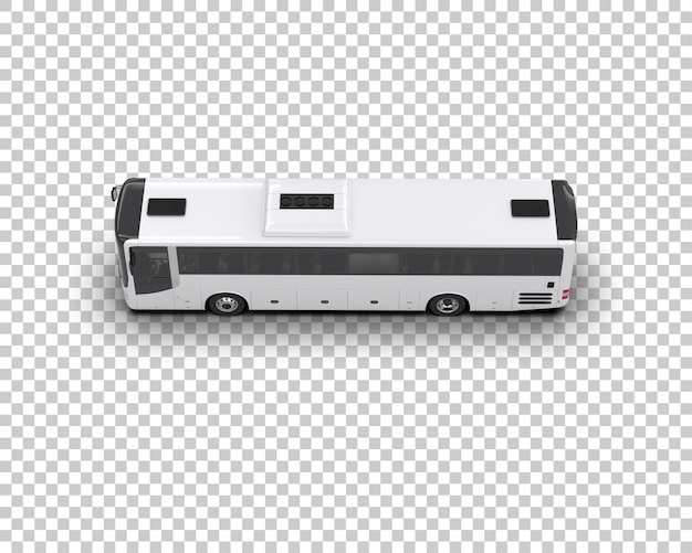 Bus Realistis terisolasi pada ilustrasi render 3D latar belakang