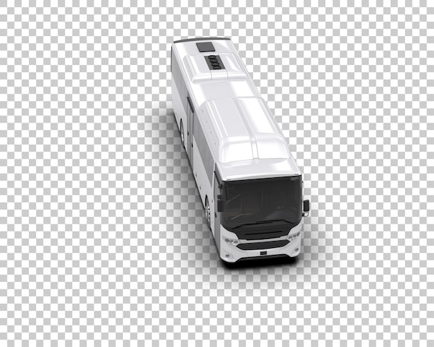 Bus Realistis terisolasi pada ilustrasi render 3D latar belakang