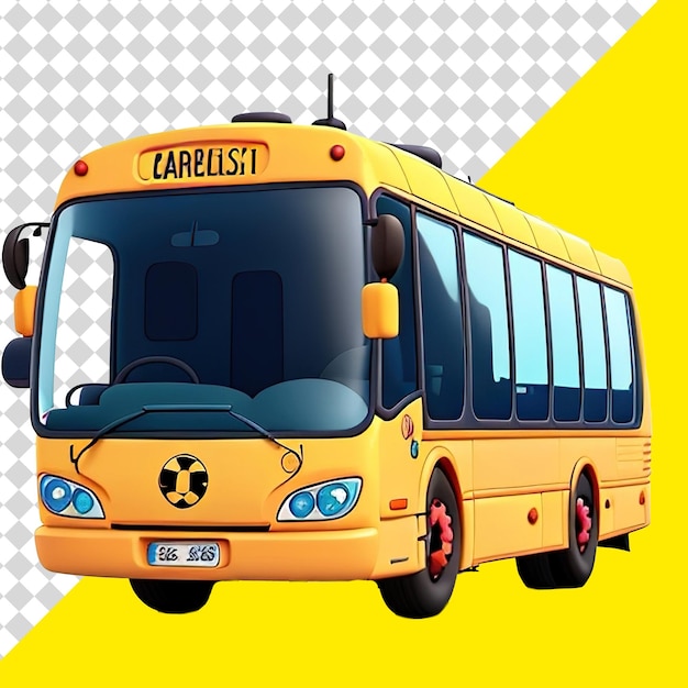 Bus Scolaire De Dessin Animé Psd Png Fond Transparent