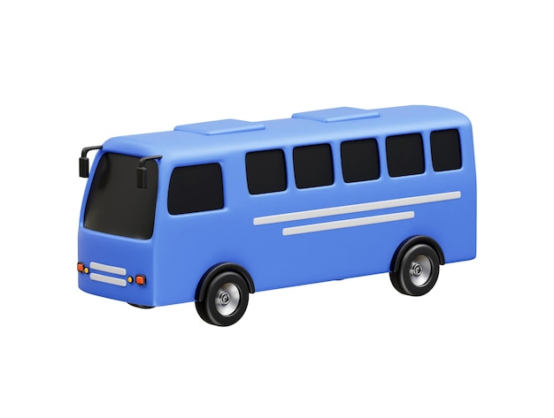 Bus-Symbol 3D-Rendering-Bildgebung