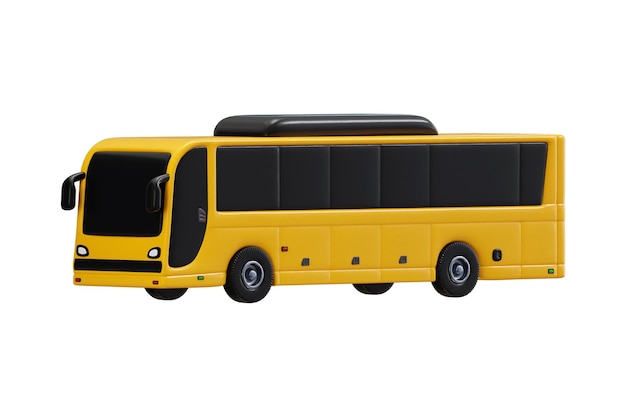 Bus-Symbol 3D-Rendering Konzept des öffentlichen Busverkehrs Fahrzeug-Symbole Vektor-Illustration