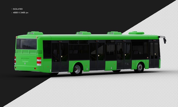 PSD bus vert réaliste isolé de la vue arrière droite