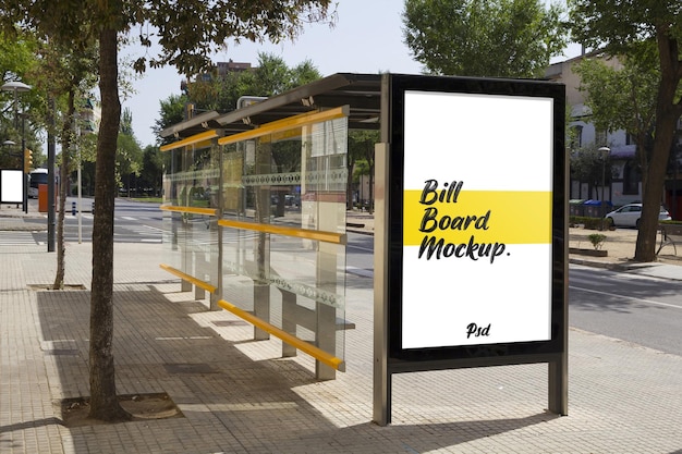 PSD busbahnhof billboard banner werbemodell