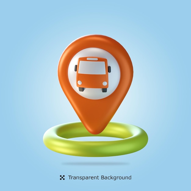 Bushaltestelle Lage 3D-Symbol Illustration