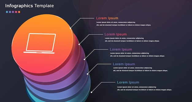 PSD business 3d-infografik-schritte