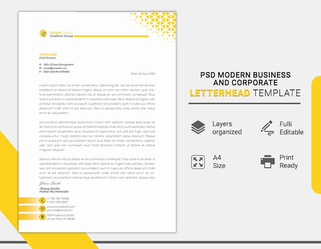 PSD business amp corporate modern letterhead