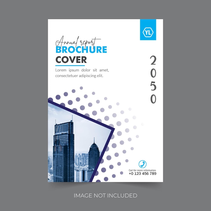 PSD business bifold brochure moderna relazione annuale multiuso copertina design o design pulito volantino