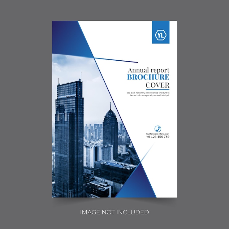 PSD business bifold brochure moderna relazione annuale multiuso copertina design o design pulito volantino