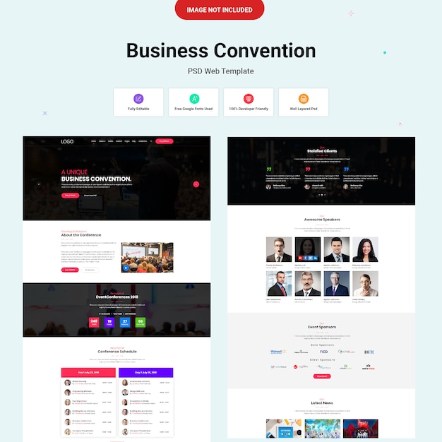 Business convention webdesign-ui-konzept