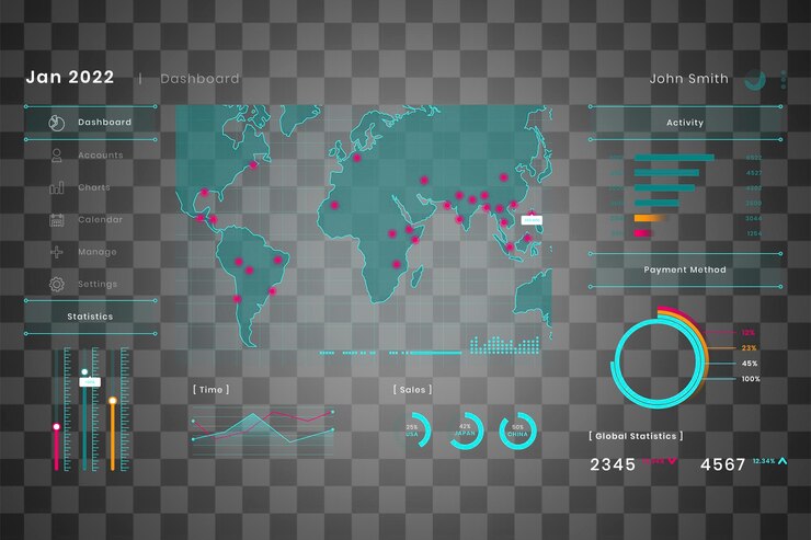 PSD business-dashboard-daten-infografik in png