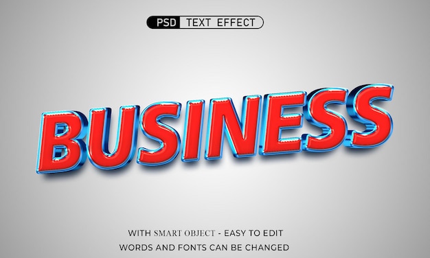 Business editable text effect 3d style