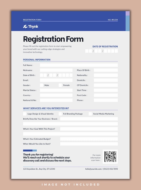 Business Event Registration Form Template
