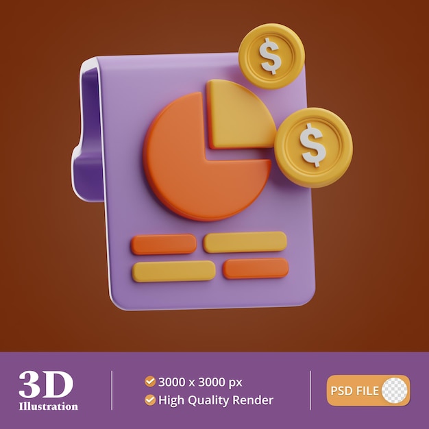 business financial pie chart illustration 3d