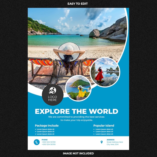 Business Flyer Design und Broschüre Deckblatt Vorlage für Reisebüro