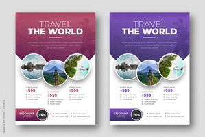 Business-flyer-design und broschüren-deckblattvorlage für reisebüros