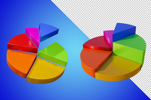 Business Graph 3D-Rendering isoliert
