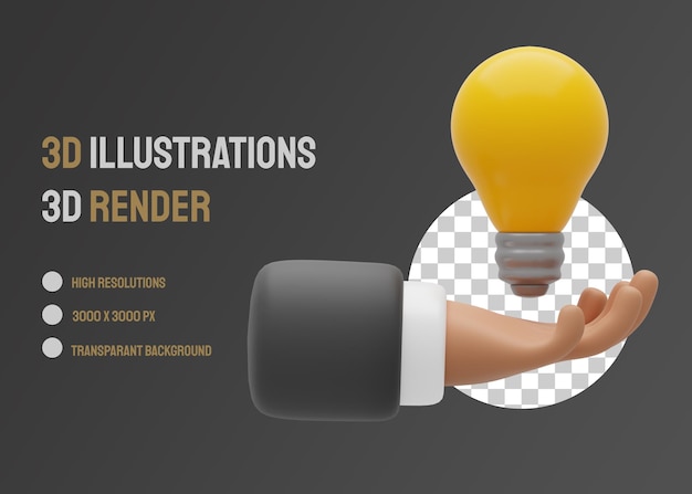 Business hand illustration 3d-rendering