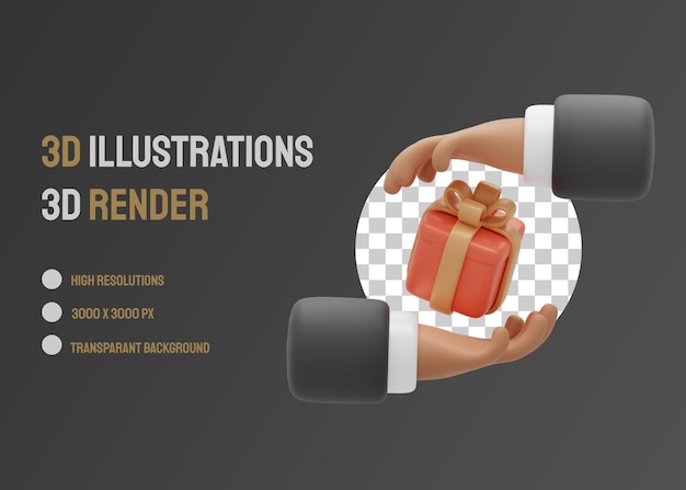 Business hand illustration 3d-rendering