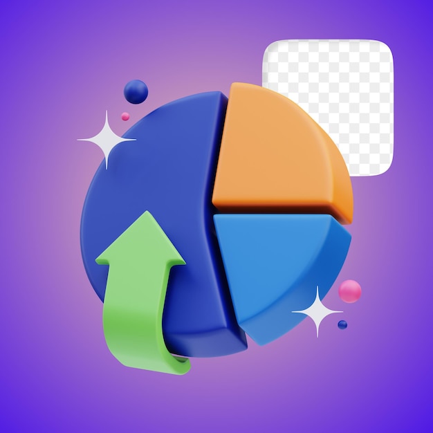 PSD business icon chart pie illustration 3d