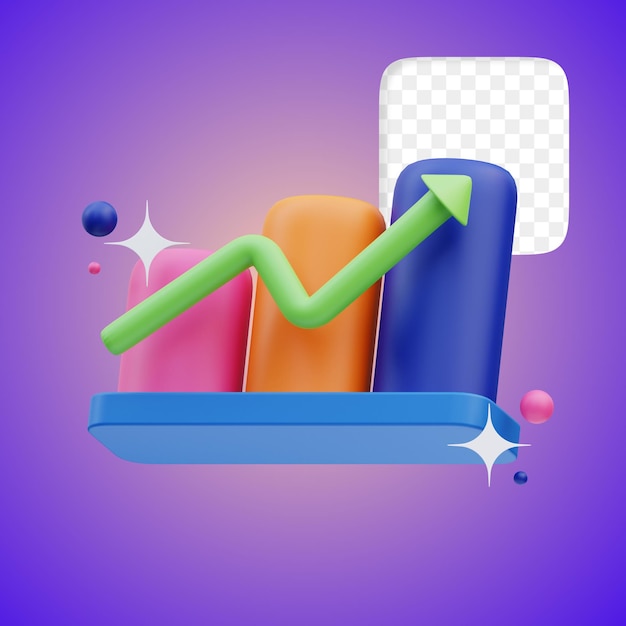 Business icon statistik 3d-darstellung