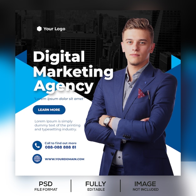 Business instagram post banner vorlage