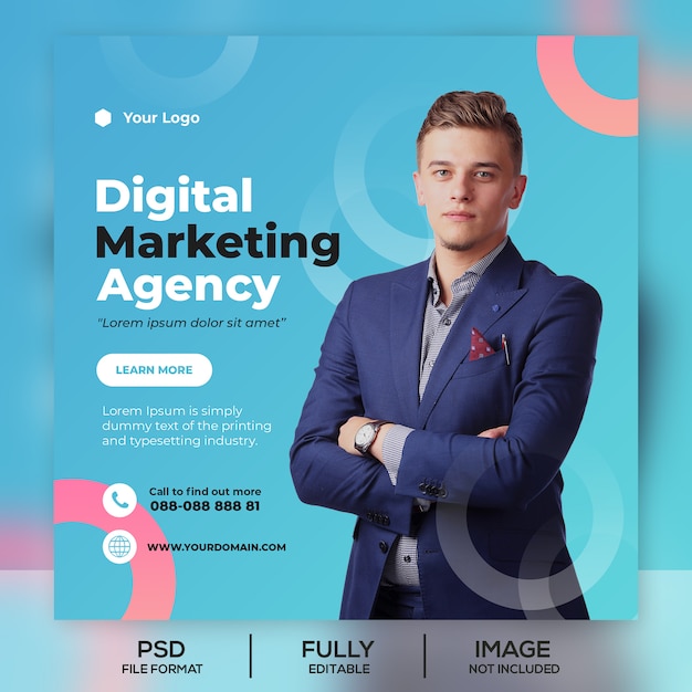 PSD business instagram post vorlage banner