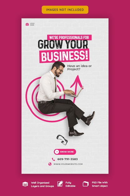 PSD business promotion und corporate instagram story vorlage