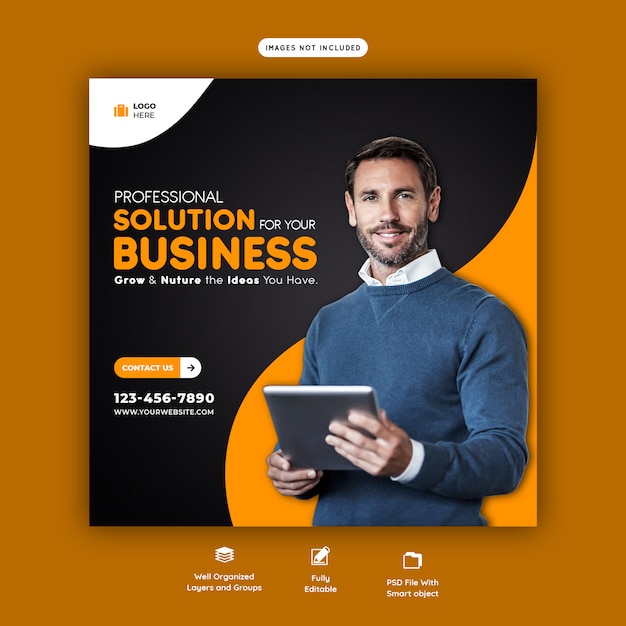 Business promotion und corporate social media banner vorlage