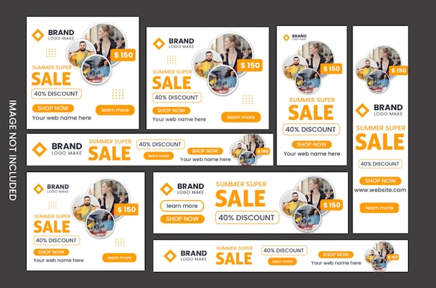 PSD business sale google ads banner oder web-banner-set-vorlage