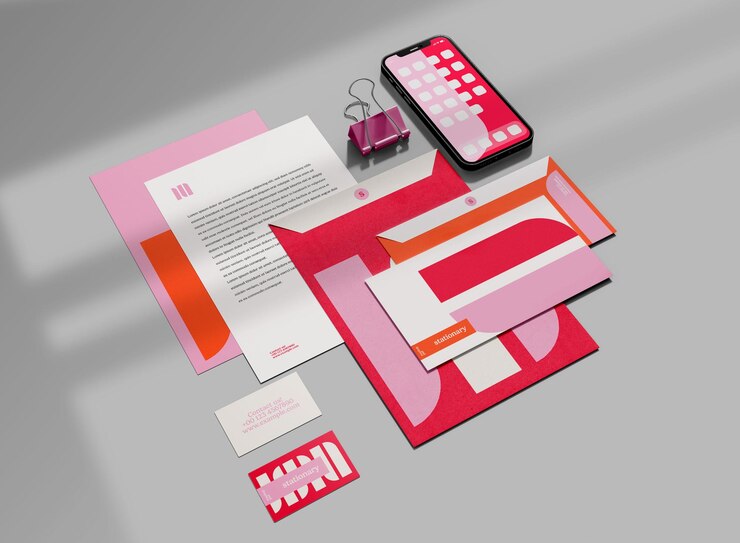 PSD business stationery set mockup