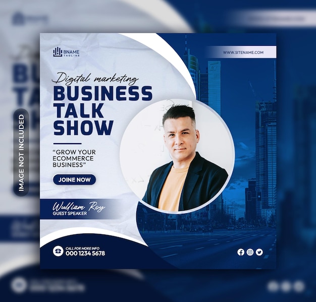 Business-talkshow-social-media-instagram-post-banner-vorlage