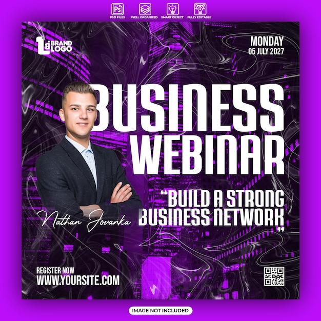 Business webinar social media beitragsvorlage