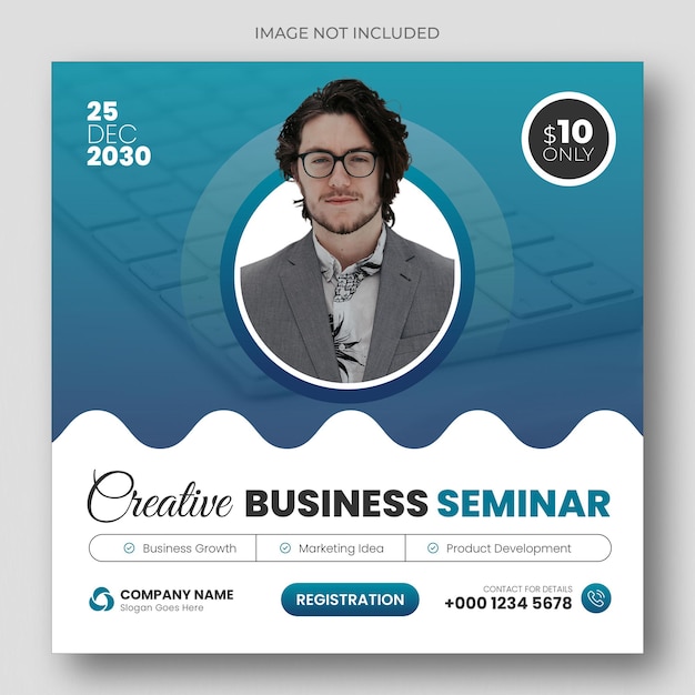 Business webinar social media web banner quadratische flyer designvorlage