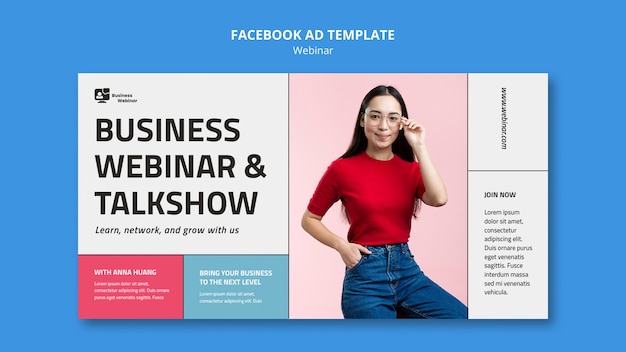 Business-Webinar-Vorlage mit flachem Design
