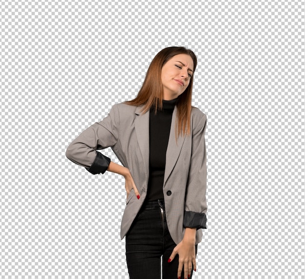 Business woman suffering from backache for having made an effort