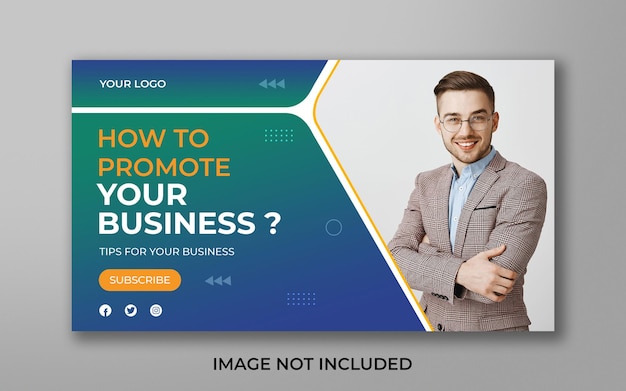 Business Youtube-Video-Thumbnail oder Web-Banner-Vorlage