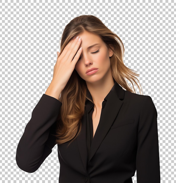 Businesswoman Facepalm Isolated on Transparent Background