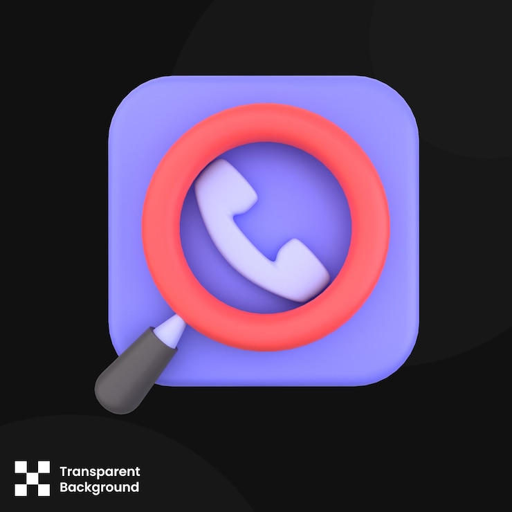 PSD búsqueda de ilustración 3d aislada en fondo blanco motor de búsqueda 3d concepto icono de teléfono celular en caja y lupa renderización 3d
