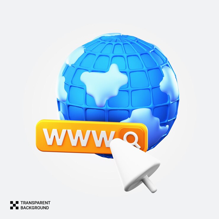 PSD búsqueda en línea y concepto de web de internet global con el mundo y el puntero del ratón
